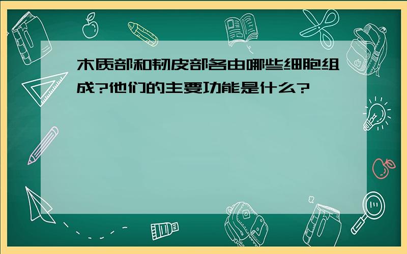 木质部和韧皮部各由哪些细胞组成?他们的主要功能是什么?