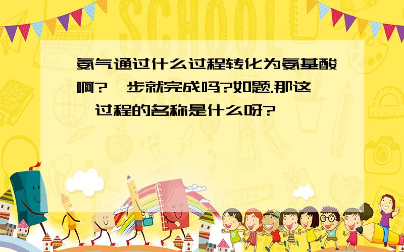 氨气通过什么过程转化为氨基酸啊?一步就完成吗?如题.那这一过程的名称是什么呀?