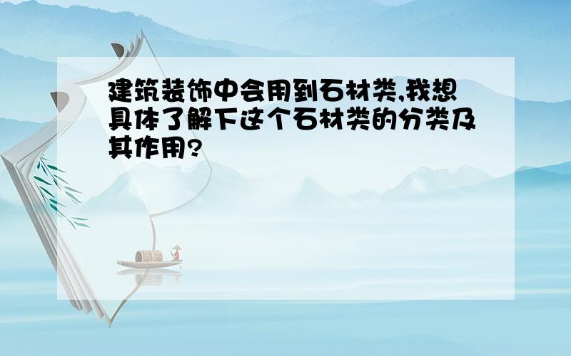 建筑装饰中会用到石材类,我想具体了解下这个石材类的分类及其作用?