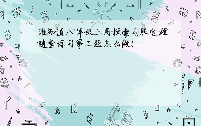 谁知道八年级上册探索勾股定理随堂练习第二题怎么做?