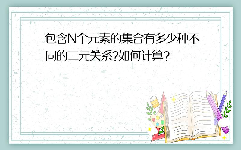 包含N个元素的集合有多少种不同的二元关系?如何计算?