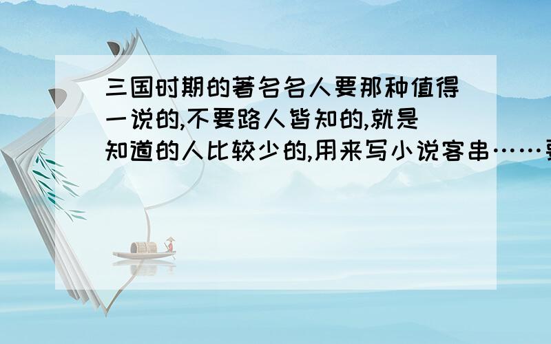 三国时期的著名名人要那种值得一说的,不要路人皆知的,就是知道的人比较少的,用来写小说客串……要后期的,就是赤壁之后的