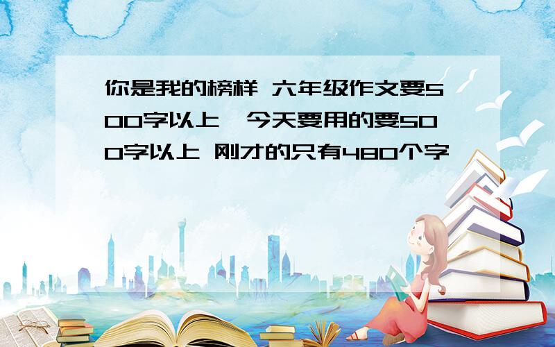 你是我的榜样 六年级作文要500字以上,今天要用的要500字以上 刚才的只有480个字