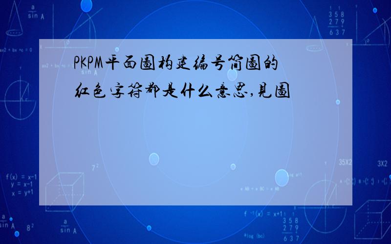 PKPM平面图构建编号简图的红色字符都是什么意思,见图