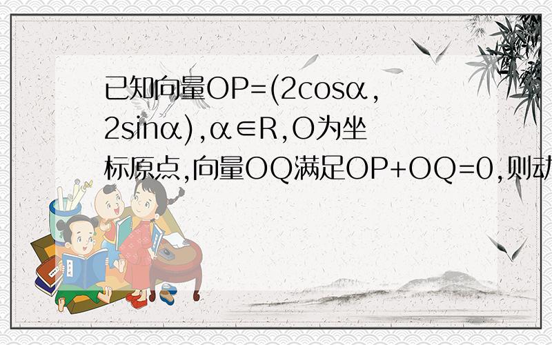 已知向量OP=(2cosα,2sinα),α∈R,O为坐标原点,向量OQ满足OP+OQ=0,则动点Q的轨迹求详细解析给力追加悬赏