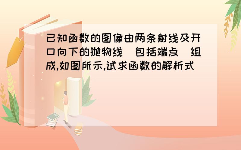 已知函数的图像由两条射线及开口向下的抛物线(包括端点)组成,如图所示,试求函数的解析式