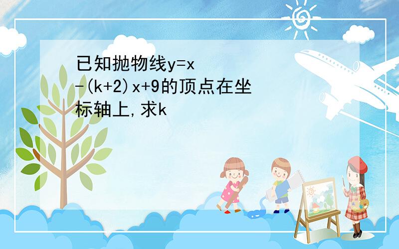 已知抛物线y=x²-(k+2)x+9的顶点在坐标轴上,求k