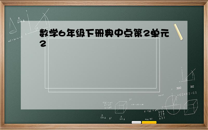 数学6年级下册典中点第2单元2