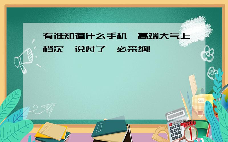 有谁知道什么手机,高端大气上档次,说对了,必采纳!