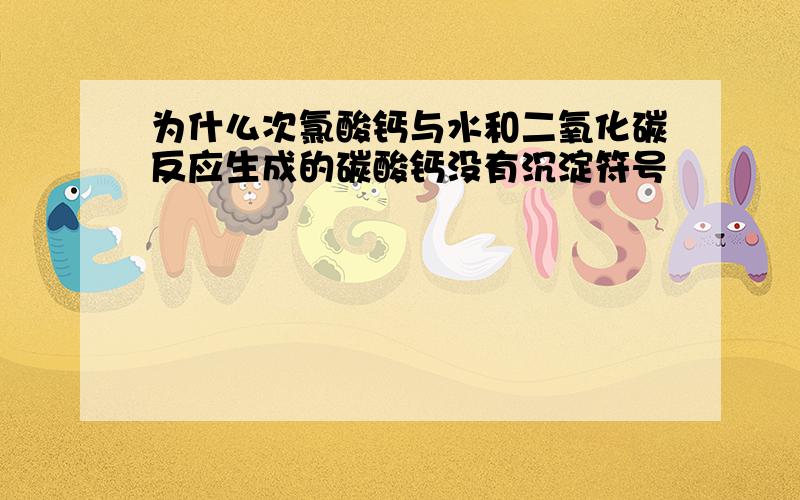 为什么次氯酸钙与水和二氧化碳反应生成的碳酸钙没有沉淀符号