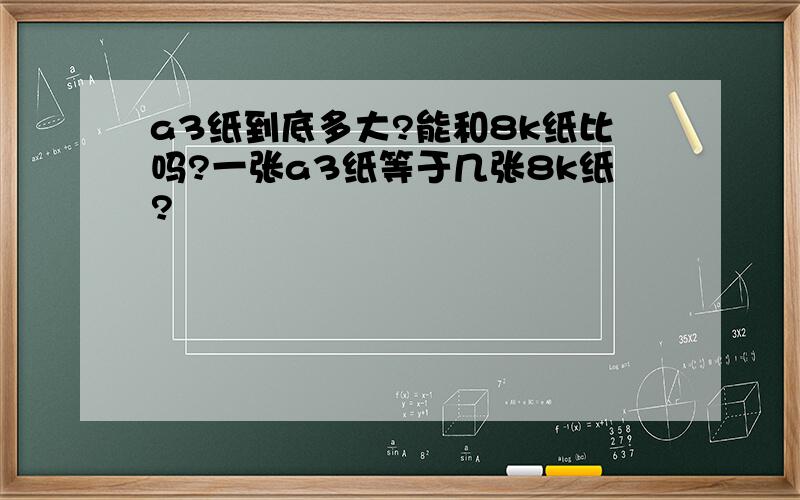 a3纸到底多大?能和8k纸比吗?一张a3纸等于几张8k纸?