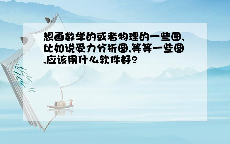 想画数学的或者物理的一些图,比如说受力分析图,等等一些图,应该用什么软件好?