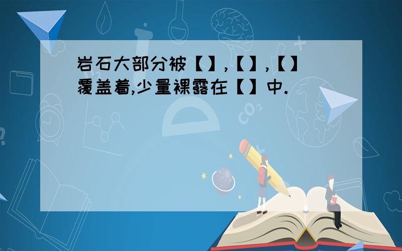 岩石大部分被【】,【】,【】覆盖着,少量裸露在【】中.