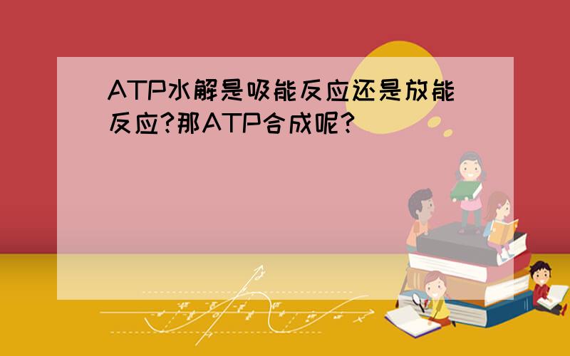 ATP水解是吸能反应还是放能反应?那ATP合成呢?