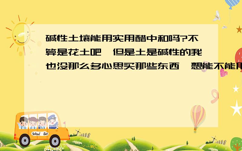 碱性土壤能用实用醋中和吗?不算是花土吧,但是土是碱性的我也没那么多心思买那些东西,想能不能用食用醋中和