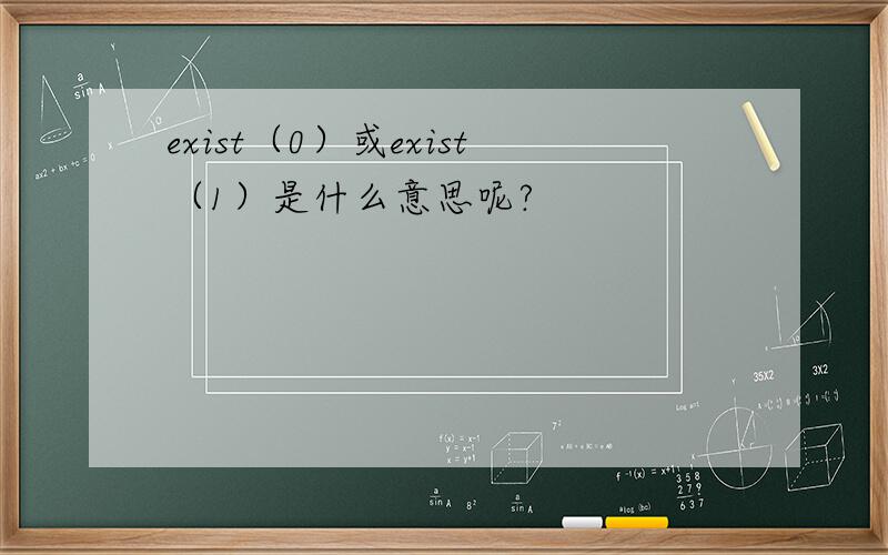 exist（0）或exist（1）是什么意思呢?