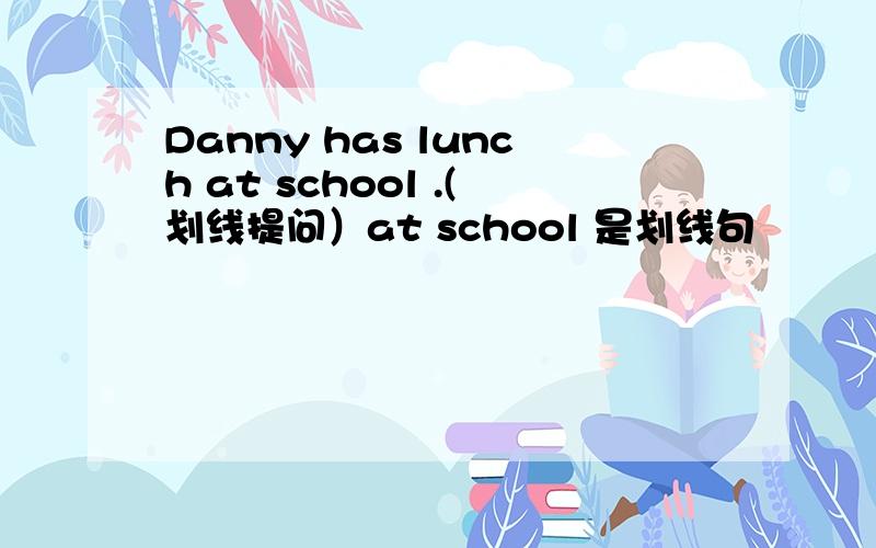 Danny has lunch at school .(划线提问）at school 是划线句