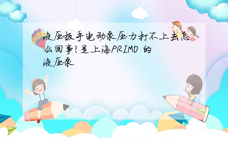 液压扳手电动泵压力打不上去怎么回事?是上海PRIMO 的液压泵