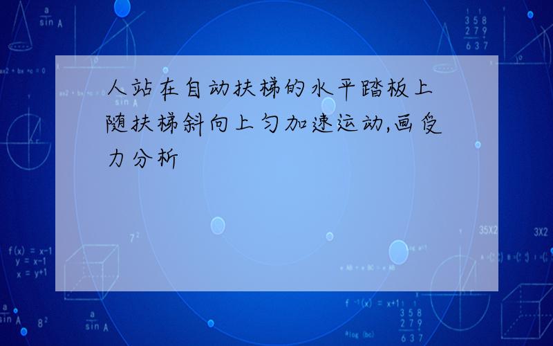 人站在自动扶梯的水平踏板上 随扶梯斜向上匀加速运动,画受力分析