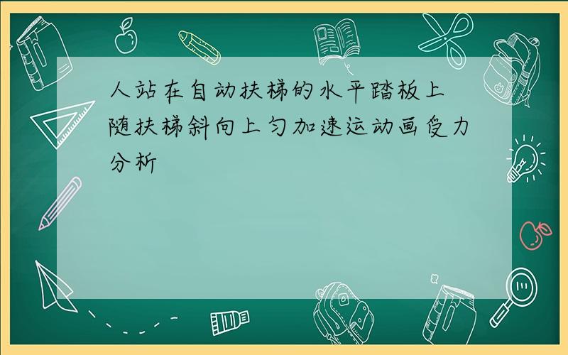 人站在自动扶梯的水平踏板上 随扶梯斜向上匀加速运动画受力分析