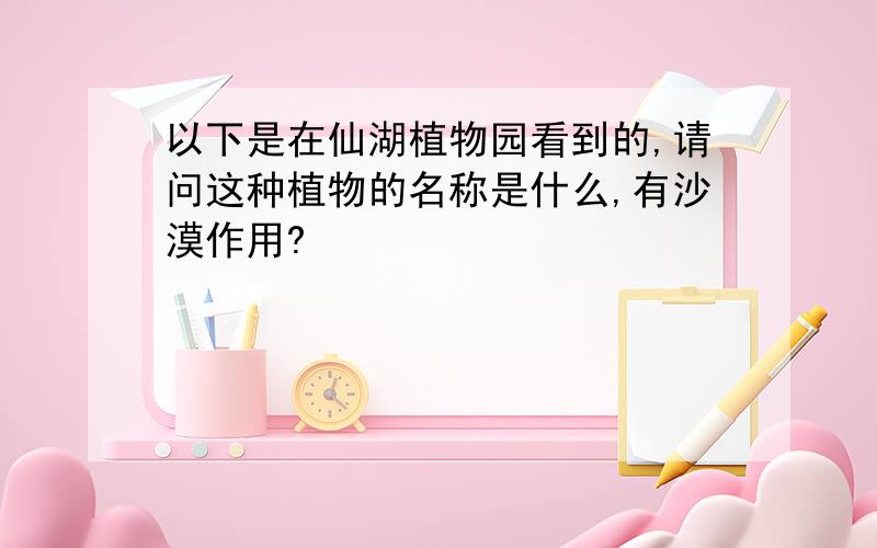 以下是在仙湖植物园看到的,请问这种植物的名称是什么,有沙漠作用?