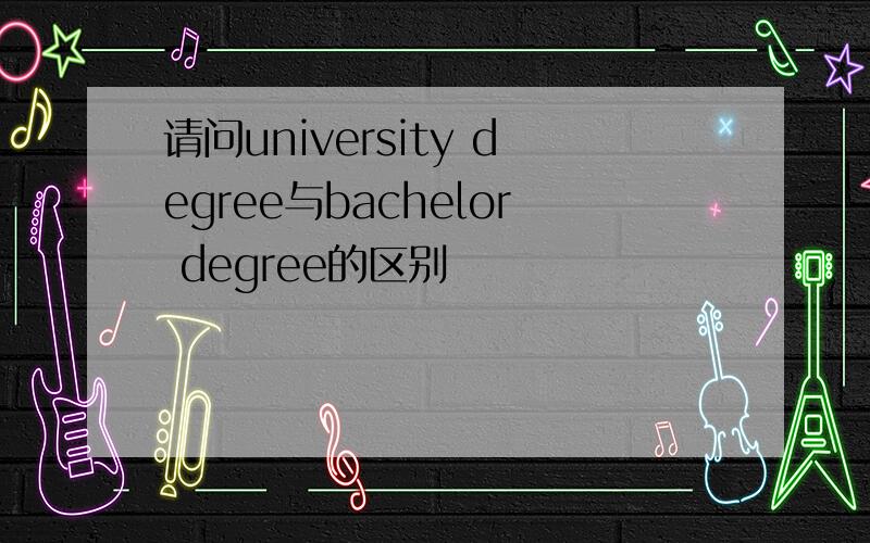 请问university degree与bachelor degree的区别