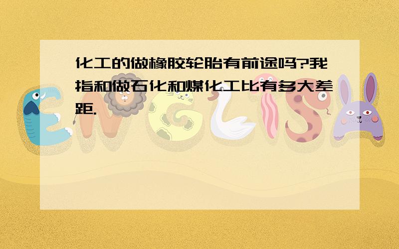 化工的做橡胶轮胎有前途吗?我指和做石化和煤化工比有多大差距.