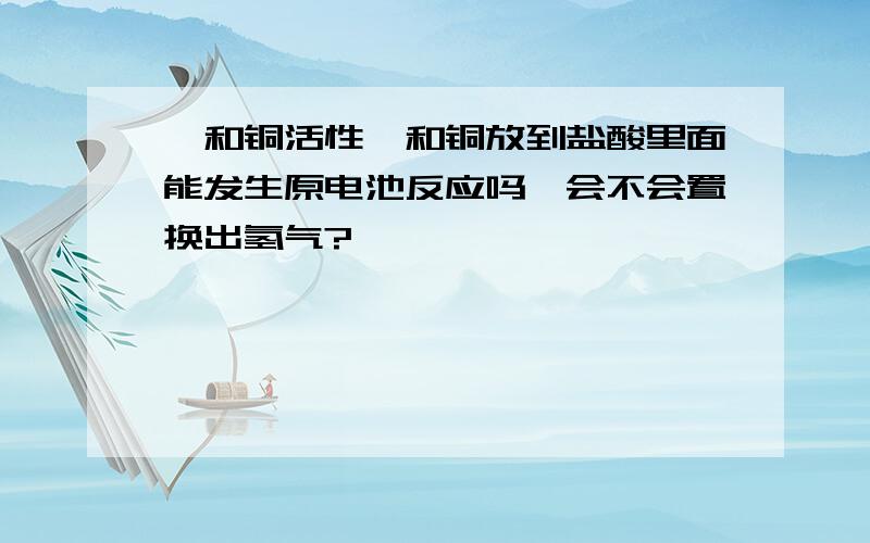 镍和铜活性镍和铜放到盐酸里面能发生原电池反应吗,会不会置换出氢气?