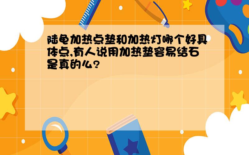 陆龟加热点垫和加热灯哪个好具体点,有人说用加热垫容易结石是真的么?