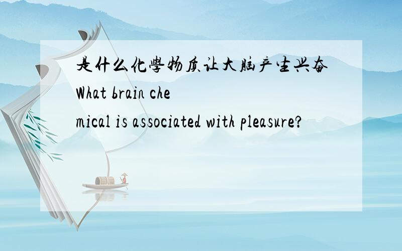 是什么化学物质让大脑产生兴奋What brain chemical is associated with pleasure?