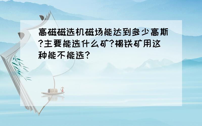 高磁磁选机磁场能达到多少高斯?主要能选什么矿?褐铁矿用这种能不能选?