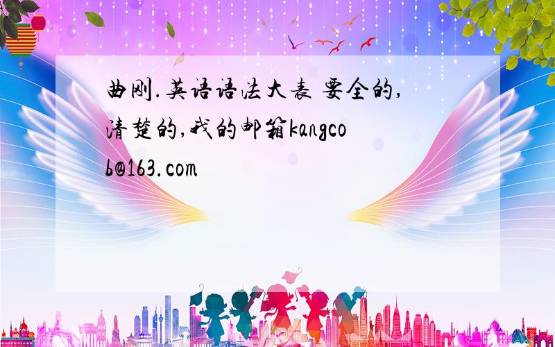 曲刚.英语语法大表 要全的,清楚的,我的邮箱kangcob@163.com