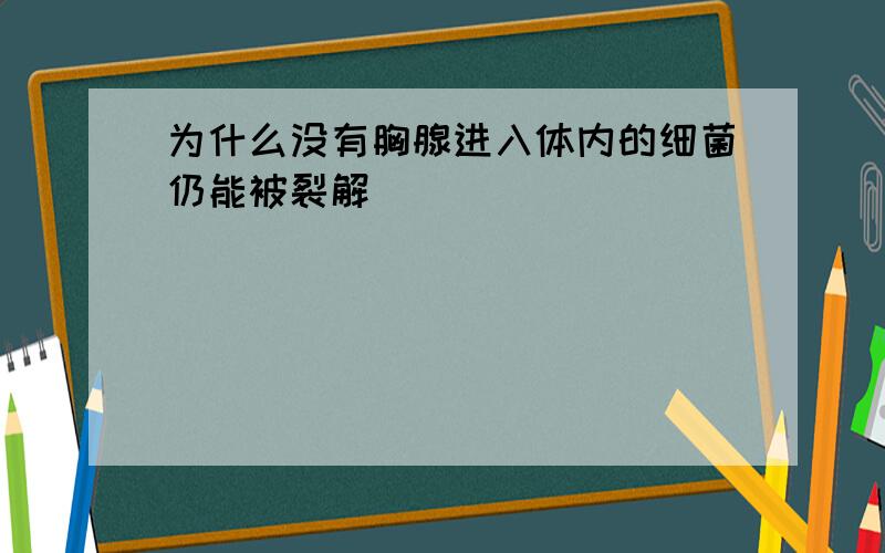 为什么没有胸腺进入体内的细菌仍能被裂解