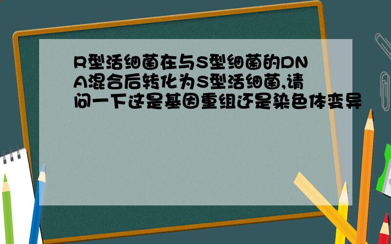 R型活细菌在与S型细菌的DNA混合后转化为S型活细菌,请问一下这是基因重组还是染色体变异