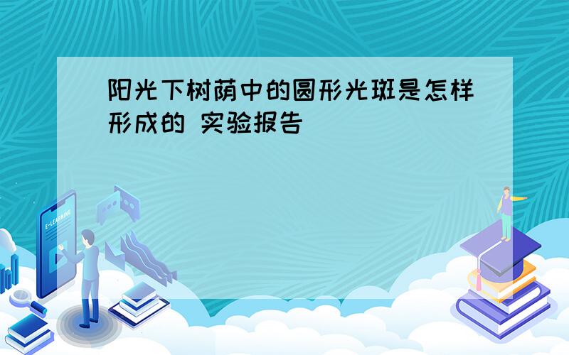 阳光下树荫中的圆形光斑是怎样形成的 实验报告