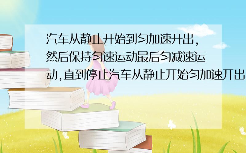 汽车从静止开始到匀加速开出,然后保持匀速运动最后匀减速运动,直到停止汽车从静止开始匀加速开出,然后保持匀速运动,最好匀减速运动,直到停下时刻/s 1 2 3 5 7 9.5速度/米每秒 3 6 9 12 12 9汽