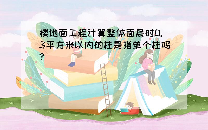 楼地面工程计算整体面层时0.3平方米以内的柱是指单个柱吗?