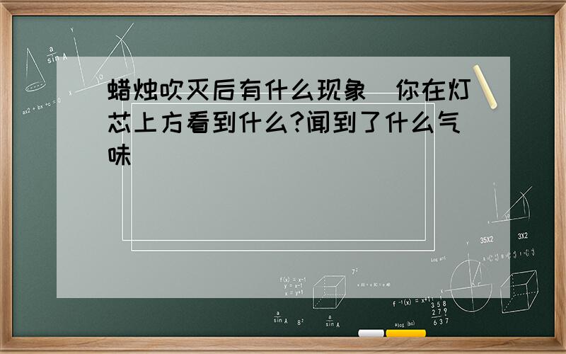 蜡烛吹灭后有什么现象（你在灯芯上方看到什么?闻到了什么气味）