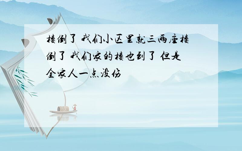 楼倒了 我们小区里就三两座楼倒了 我们家的楼也到了 但是全家人一点没伤