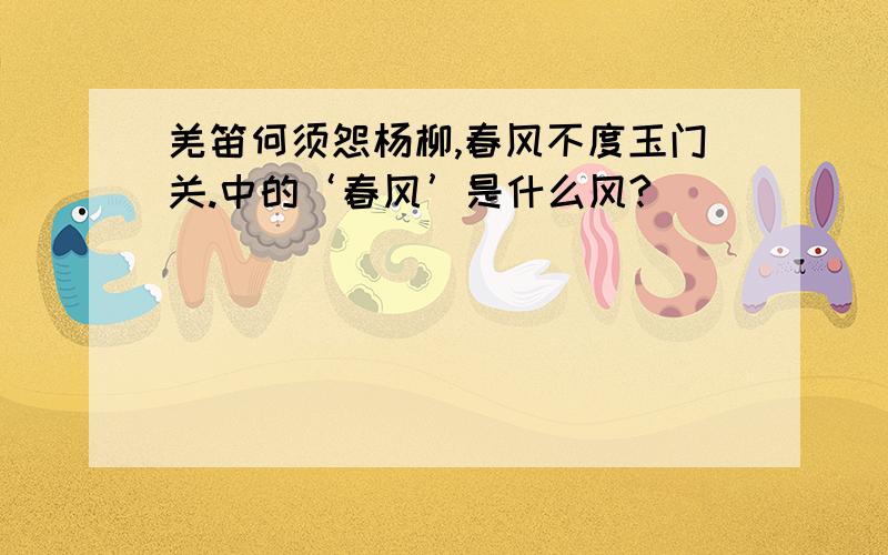 羌笛何须怨杨柳,春风不度玉门关.中的‘春风’是什么风?