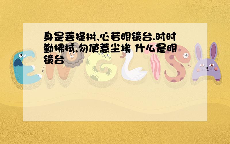 身是菩提树,心若明镜台.时时勤拂拭,勿使惹尘埃 什么是明镜台