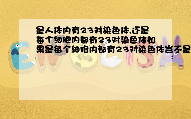 是人体内有23对染色体,还是每个细胞内都有23对染色体如果是每个细胞内都有23对染色体岂不是很多染色体