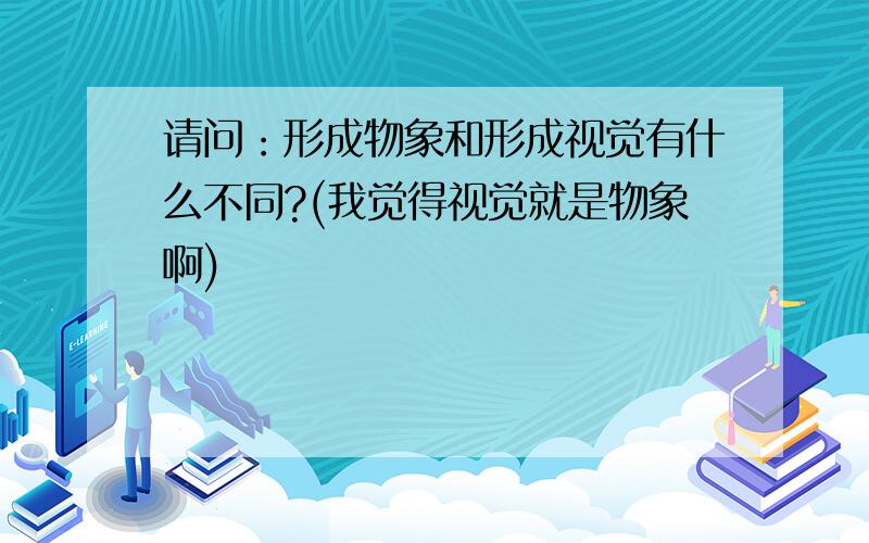 请问：形成物象和形成视觉有什么不同?(我觉得视觉就是物象啊)