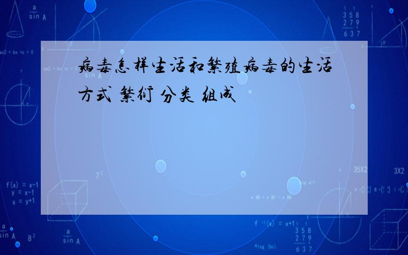 病毒怎样生活和繁殖病毒的生活方式 繁衍 分类 组成