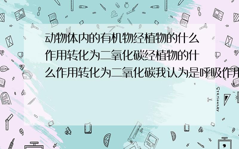 动物体内的有机物经植物的什么作用转化为二氧化碳经植物的什么作用转化为二氧化碳我认为是呼吸作用