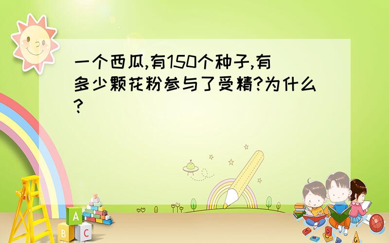 一个西瓜,有150个种子,有多少颗花粉参与了受精?为什么?