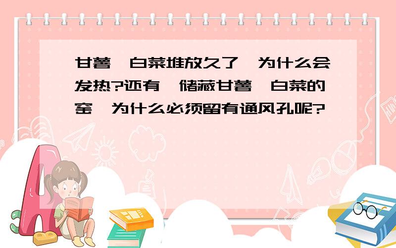 甘薯、白菜堆放久了,为什么会发热?还有,储藏甘薯、白菜的窑,为什么必须留有通风孔呢?