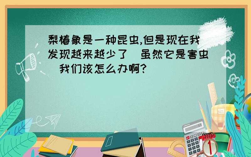 梨椿象是一种昆虫,但是现在我发现越来越少了(虽然它是害虫)我们该怎么办啊?