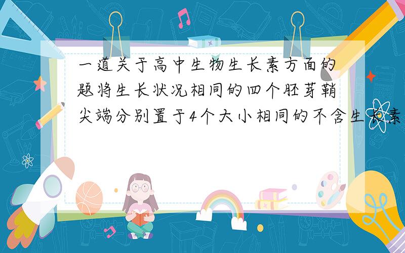 一道关于高中生物生长素方面的题将生长状况相同的四个胚芽鞘尖端分别置于4个大小相同的不含生长素的琼脂块上,并做不同的处理,如下图所示.一段时间后,测定琼脂块a～h中生长素的含量.