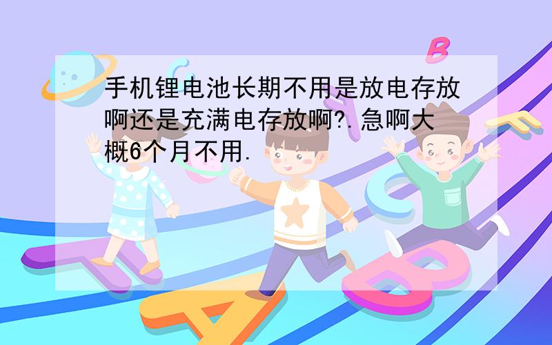 手机锂电池长期不用是放电存放啊还是充满电存放啊?.急啊大概6个月不用.